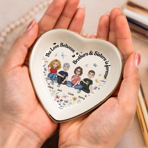 The Love Between Brothers & Sisters Is Forever Floral Style - Personalized Ring Dish - Image 3