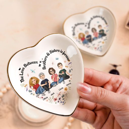 The Love Between Brothers & Sisters Is Forever Floral Style - Personalized Ring Dish - Image 4