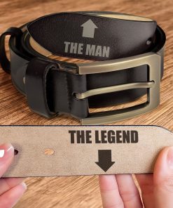 The Man The Legend Funny Gift For Husband BF - Engraved Leather Belt