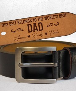 This Belt Belongs To The World's Best Dad - Personalized Engraved Leather Belt