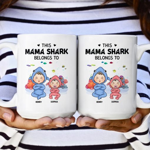 This Mama Shark Belongs To - Personalized Mug - Image 2
