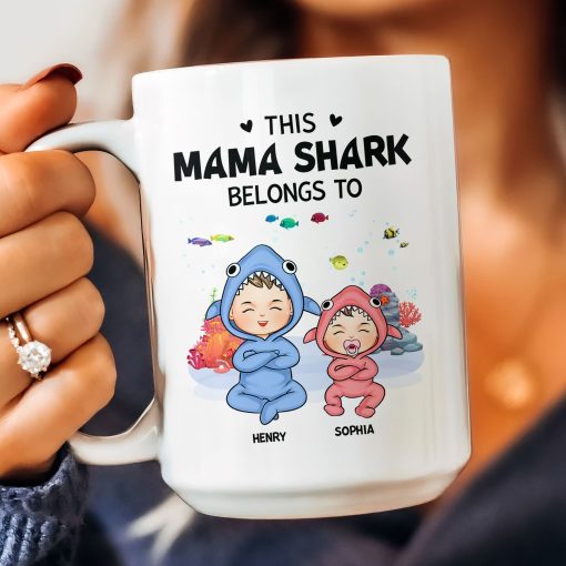 This Mama Shark Belongs To - Personalized Mug - Image 3