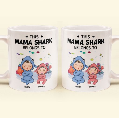 This Mama Shark Belongs To - Personalized Mug - Image 4