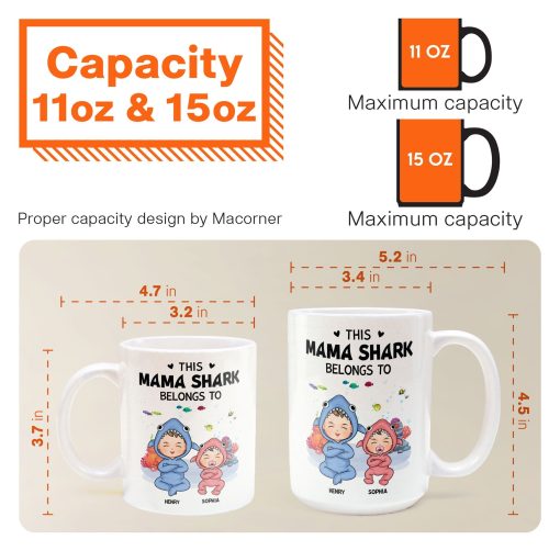 This Mama Shark Belongs To - Personalized Mug - Image 6