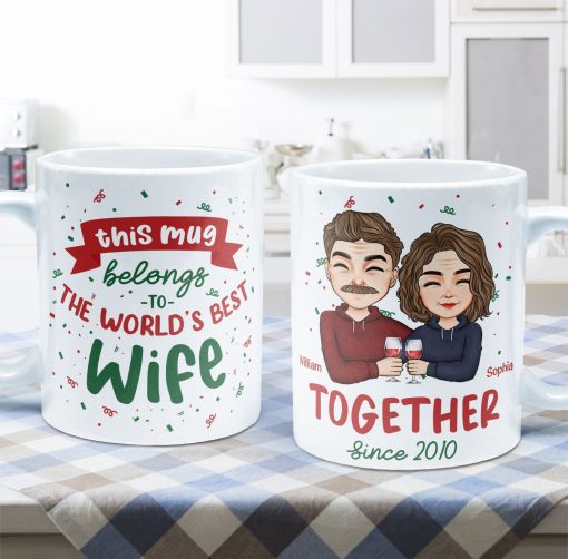 This Mug Belongs To The World's Best Wife - Personalized Mug - Image 6