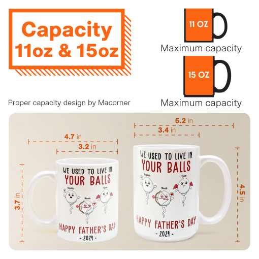 We Used To Lived In Your Balls Happy Father's Day 2024 - Personalized Mug - Image 6