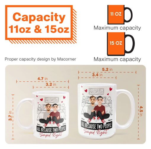 All Because Two People Swiped Right - Personalized Mug - Image 4