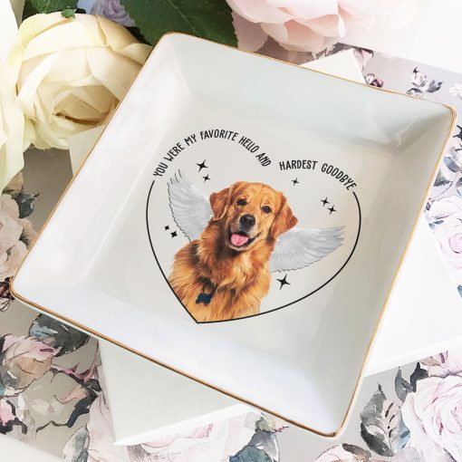 You Were My Favorite Hello And Hardest Goodbye - Personalized Photo Jewelry Dish - Image 2